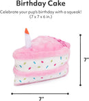 Zippy Paws Dog Plush Squeaker Toy Birthday Sprinkle Cake Pink