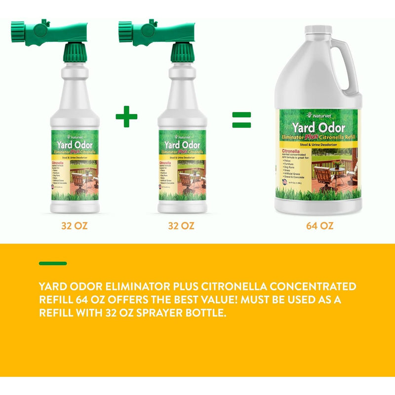 NaturVet Yard Odor Eliminator Plus Citronella Refill 64oz.