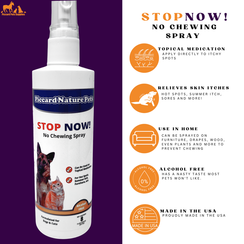 PiccardNaturePets Stop Now! No Chewing Pet Training Spray 8 oz.
