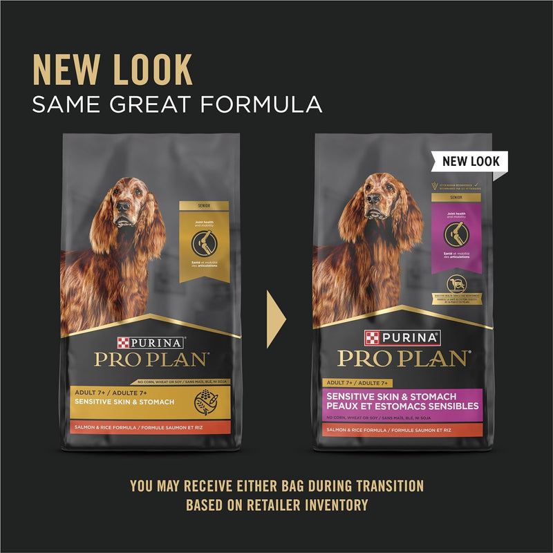 Purina Pro Plan Sensitive Skin and Stomach Dog Food for Senior Dogs 16 Lb. Bag