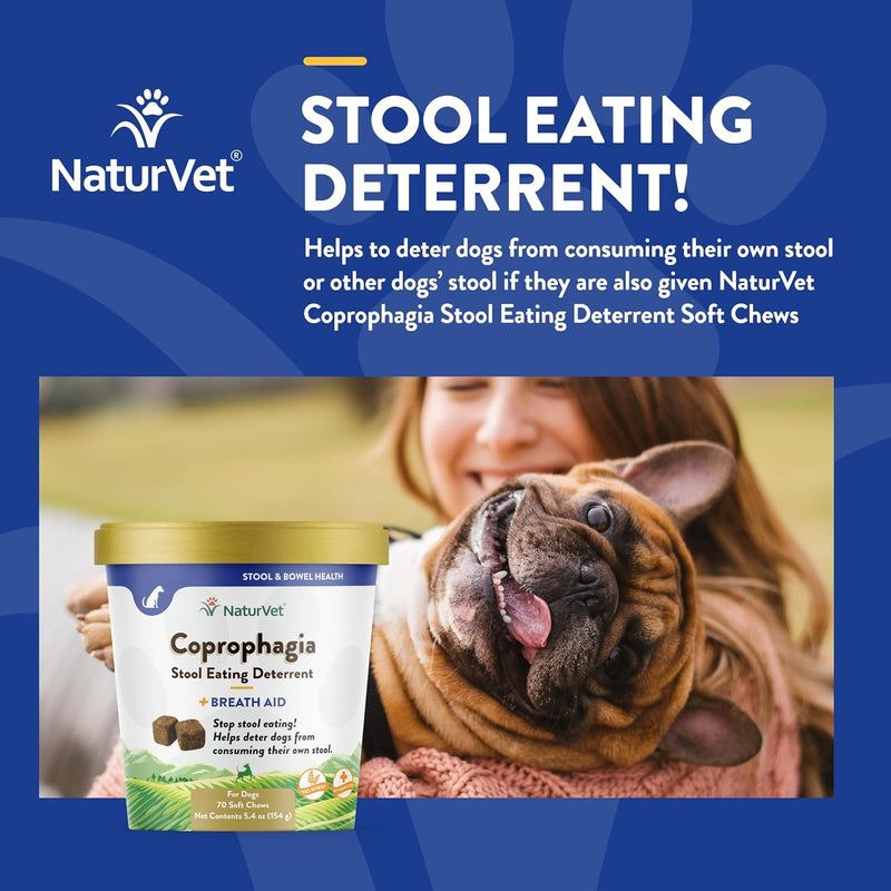 NaturVet Coprophagia Deterrent Plus Breath Aid Soft Chew 70CT