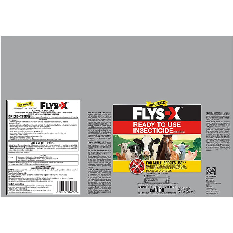 Absorbine Flys-X Spray Repellent for Livestock 32 oz. Absorbine