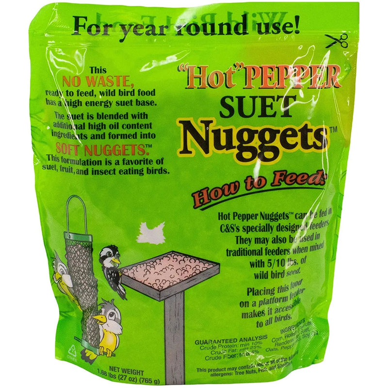 C&S Hot Pepper Suet Nuggets Bird Food 27oz. C&S