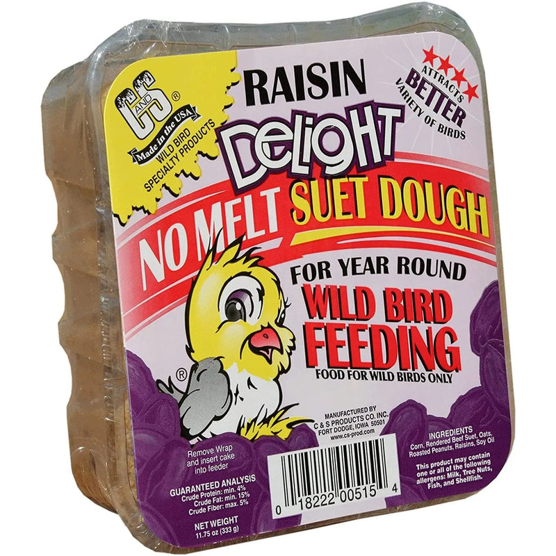C&S Raisin Delight No Melt Suet Dough Bird Food 11.75 oz. C&S