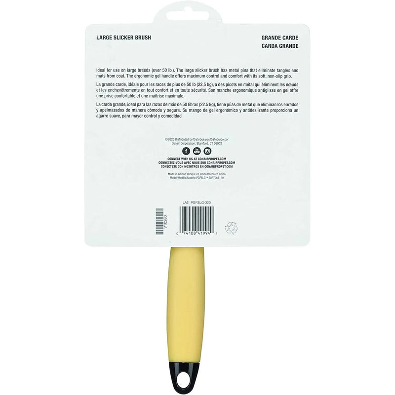 ConairPro Large Slicker Brush for Dog and Cat Yellow ConairPro