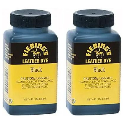 Fiebings Leather Dye Black With Applicator 4 oz. 2-Pack Fiebings