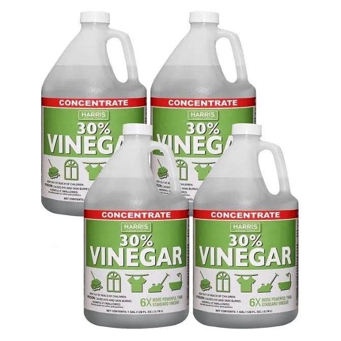 Harris 30% Vinegar 128 Fl. Oz. Gallon 4-Pack Plus Free Sprayer Harris