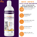 Piccardmeds4pets Hot Spot Anti-Itch Max Strength Chlorhexidine 4% Pet Shampoo 12 oz.