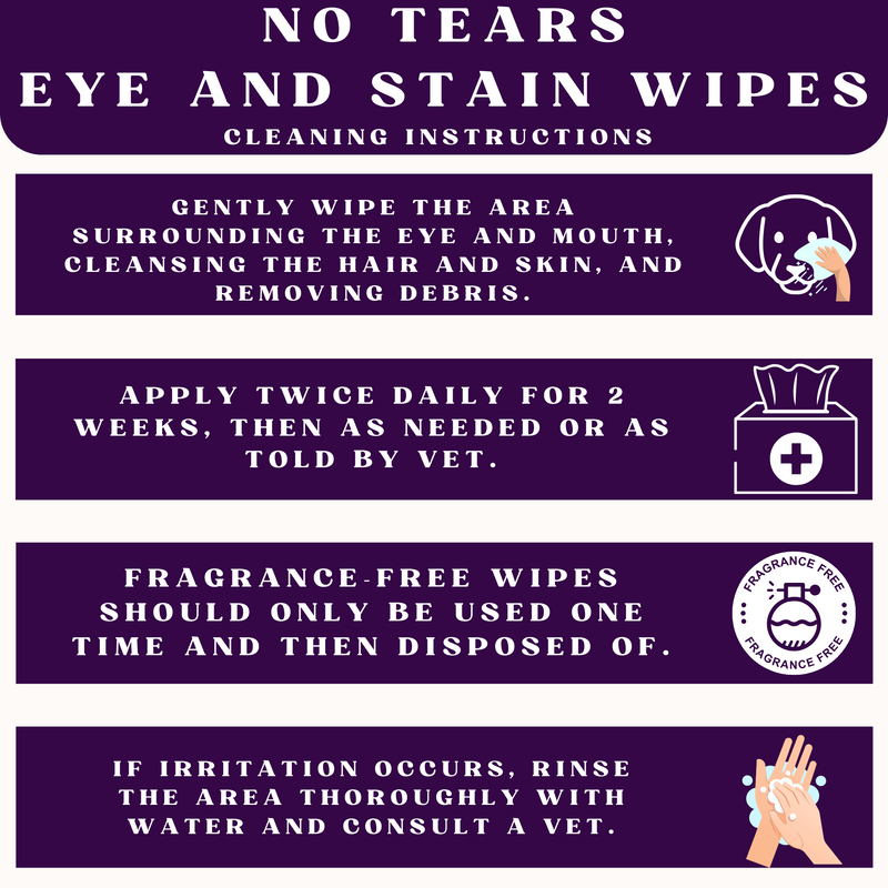 Piccardmeds4pets No More Tears Eye and Stain Wipes for Pets 60CT