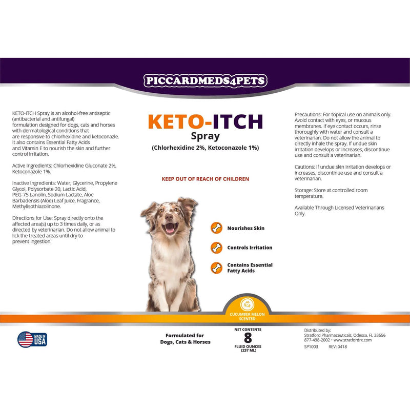 Piccardmeds4pets Keto-Itch Relief Spray 8 oz. Piccard Meds 4 Pets