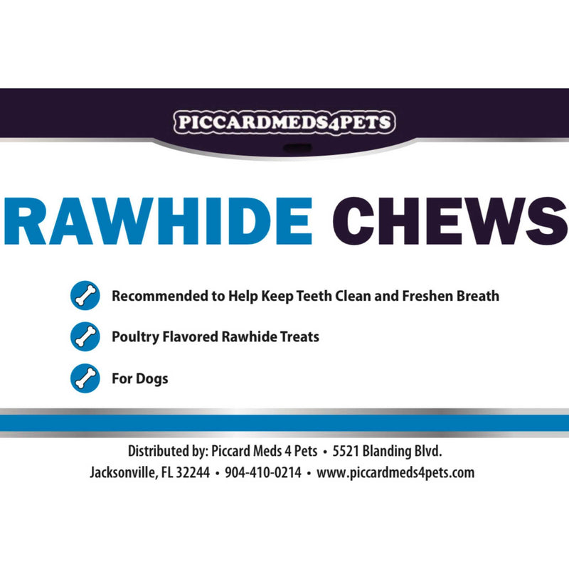 Piccardmeds4pets Rawhide Dental Chews for XL Dogs 26lbs-50lbs. Piccard Meds 4 Pets