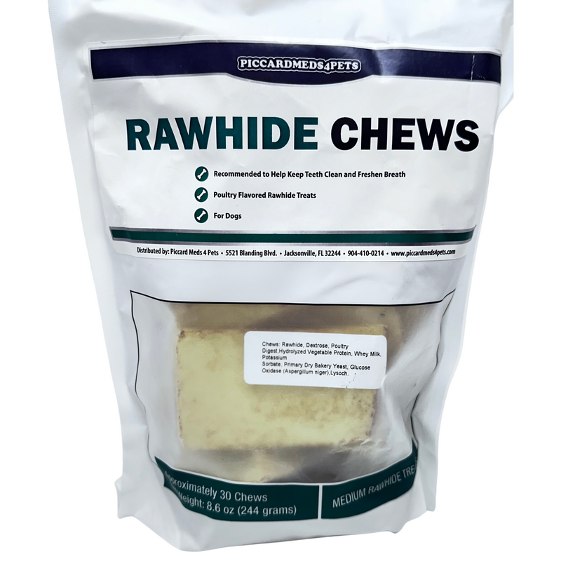 Piccardmeds4pets Rawhide Dental Chews for Med Dogs 11lbs-25lbs.