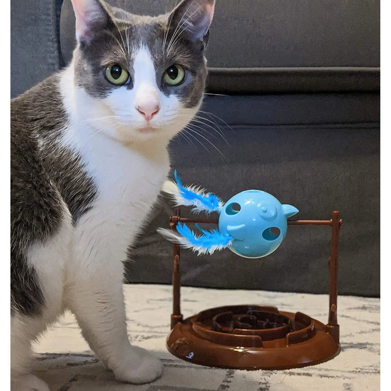Spot Doc & Phoebe Twirly Bird Treat Snacker for Cats, Blue SPOT