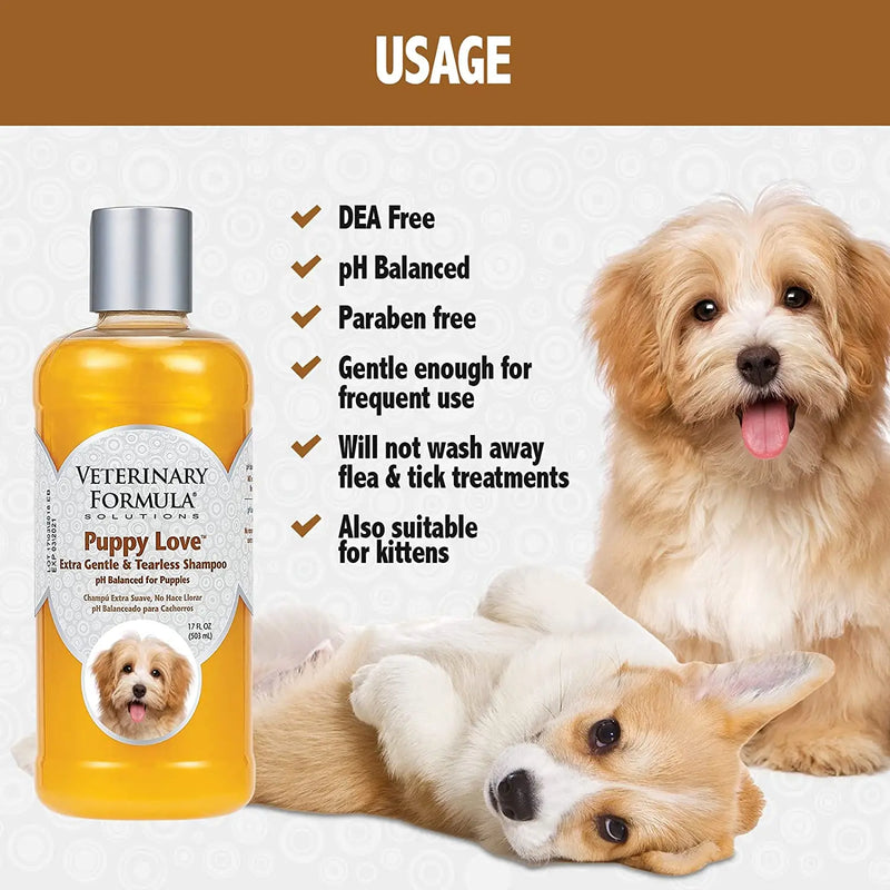 Veterinary Formula Solutions Puppy Love Extra Gentle Tearless Shampoo 17 oz. Synergy Labs