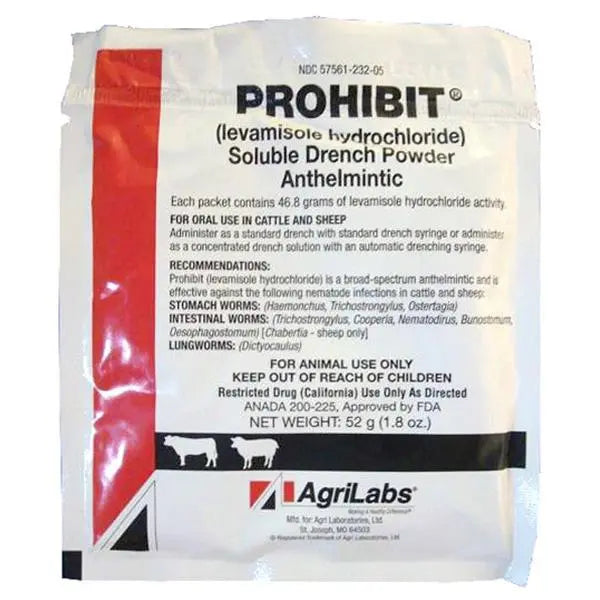 AgriLabs Prohibit Soluble Drench Powder for Cattle & Sheep 52g AgriLabs