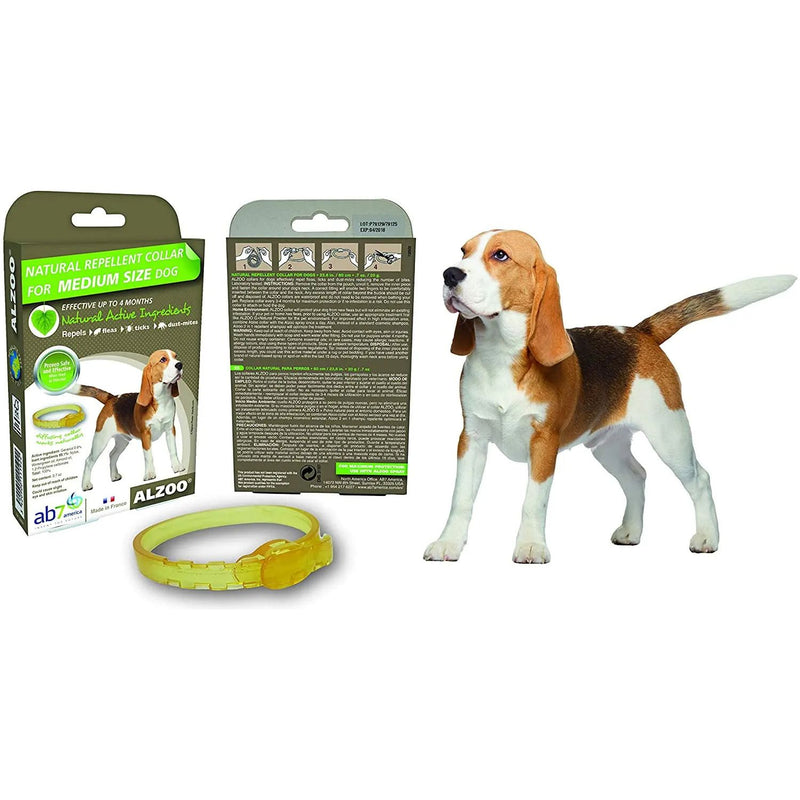 Alzoo Natural Repellent Diffusing Dog Collar for Medium Dogs Alzoo