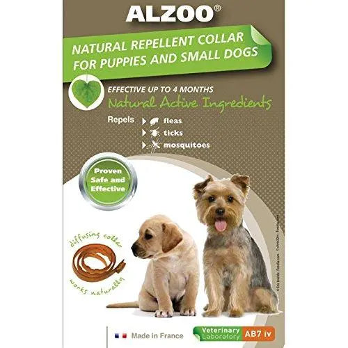 Alzoo Natural Repellent Flea & Tick Collar for SM Dogs & Puppies Alzoo