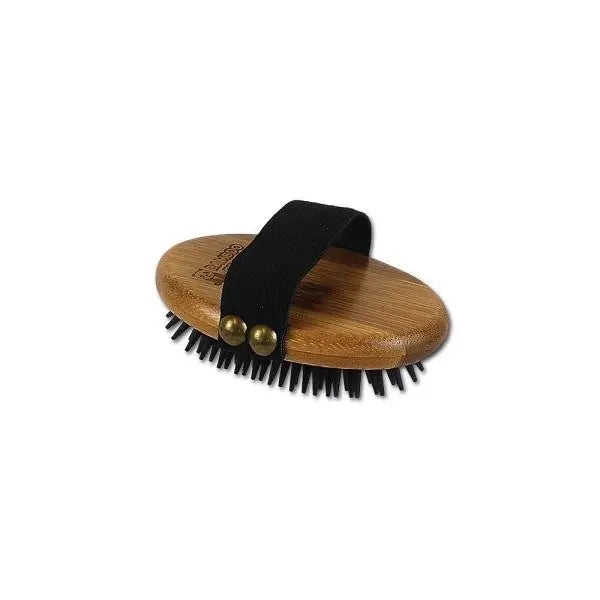 Bamboo Groom Pet Curry Brush With Rubber Bristles for All Dogs Pet Adventures Worldwide