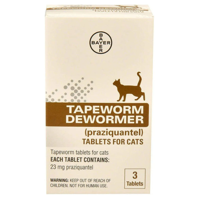 Bayer Effective Tapeworm Removal Dewormer for Cats 3 Tablets Praziquantel Bayer