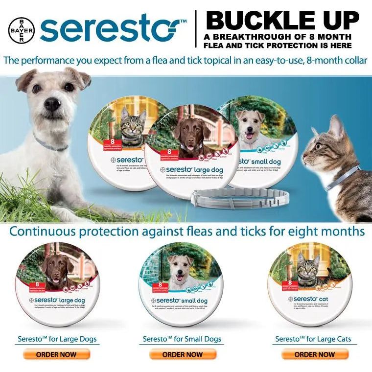 Bayer Seresto Flea & Tick Collar Large Dogs 8 Months Protection Bayer