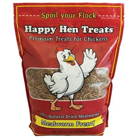 Chicken Treats Natural Dried Mealworms Frenzy Happy Hen 10 oz. Bag Happy Hen Treats