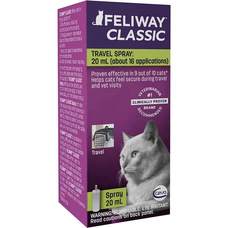 Feliway Classic Travel Spray Calming Stress Reducer for Cats 20mL Ceva