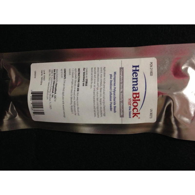 HemoBlock Prefilled Applicator Pet Hemostatic Control Powder .4GM Piccardmeds4pets.com