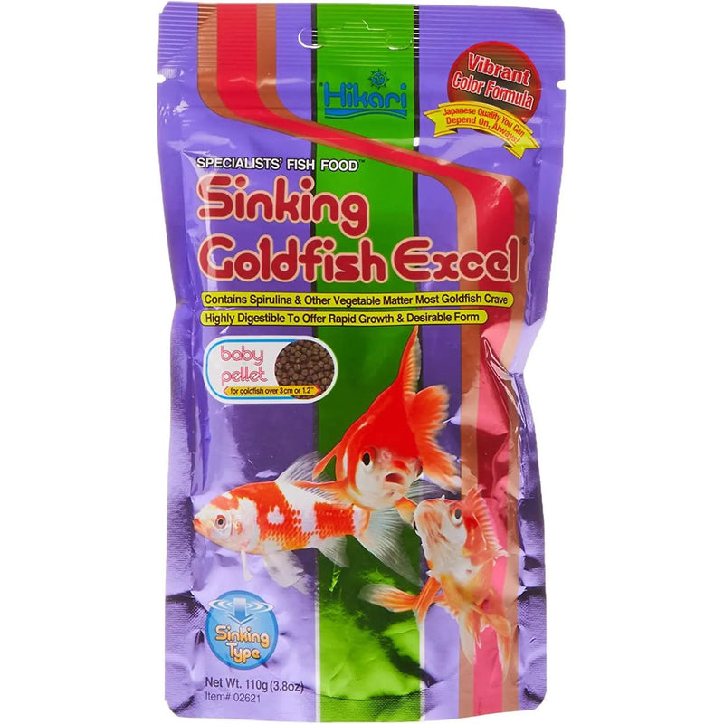 Hikari Sinking Goldfish Excel Baby Pellets Fish Food 3.8 oz. Hikari
