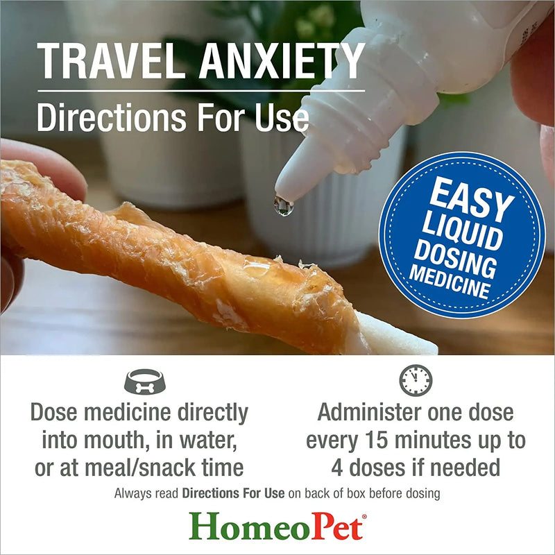 HomeoPet Travel Anxiety Calming Relief Remedy for Pets 15mL HomeoPet