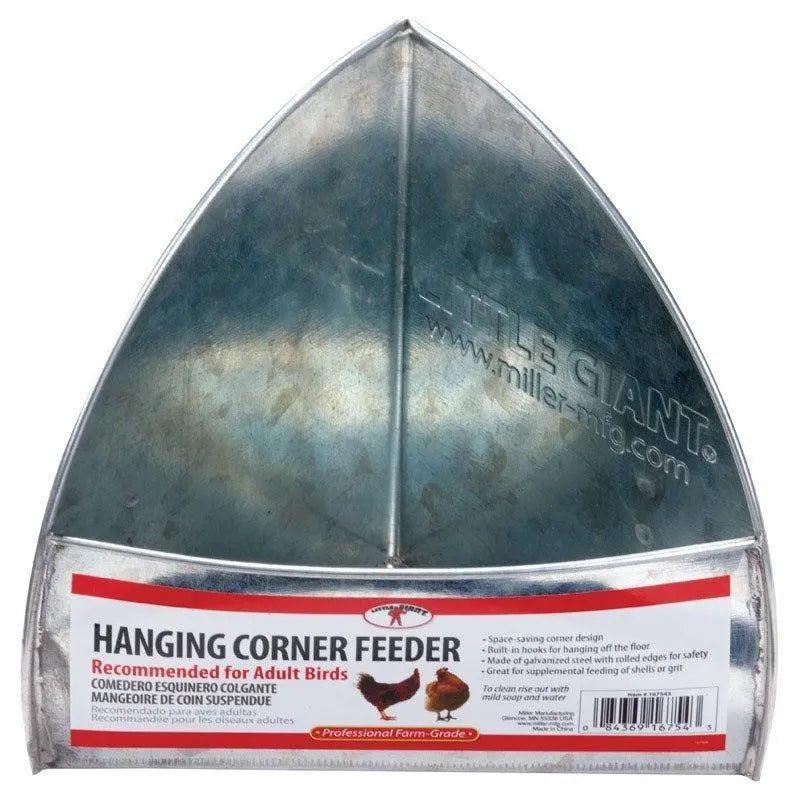 Little Giant Galvanized Hanging Corner Poultry Feeder Miller