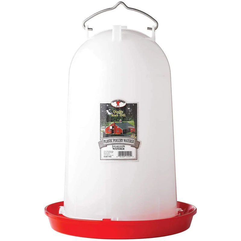 Little Giant Plastic Poultry Drinker Heavy Duty Waterer 3 Gallon Miller