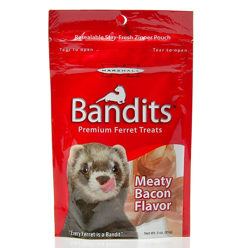 Marshall Bandits Ferret Pet Treat Bacon Fresh Protein 3 oz. 3CT Marshall