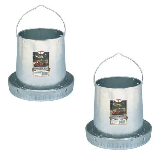 Miller Galvanized Steel Hanging Chicken Feeder Holds 12lb 2-Pack Little Giant