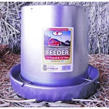 Miller Galvanized Steel Hanging Chicken Feeder Holds 12lb 2-Pack Little Giant