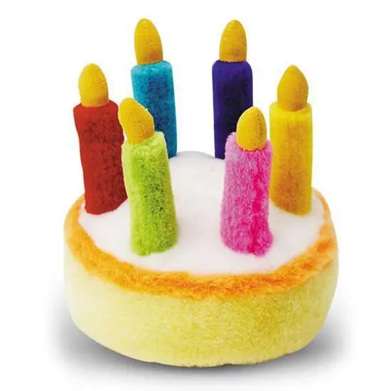 Multipet Plush Dog Cake Toy Plays Happy Birthday Cake Multipet