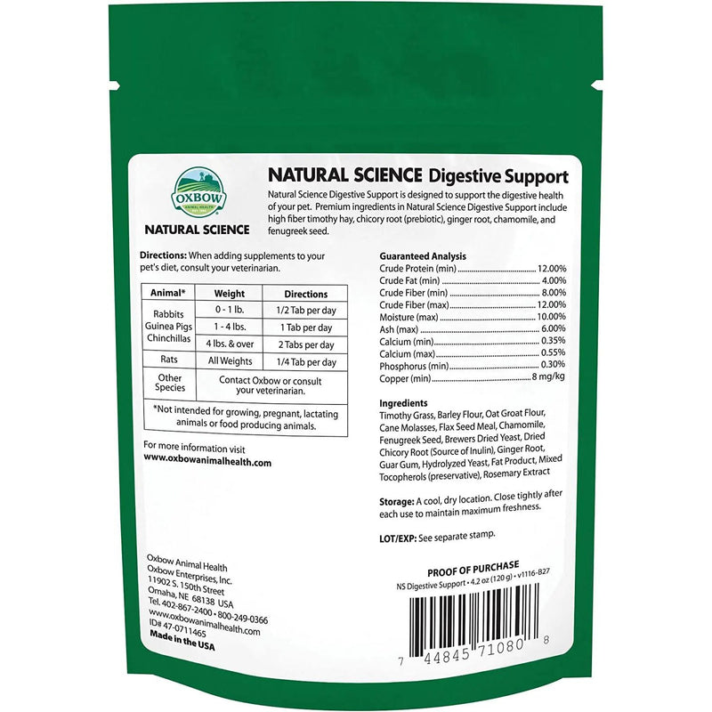 Oxbow Natural Science Digestive Support Small Animal 60ct Oxbow
