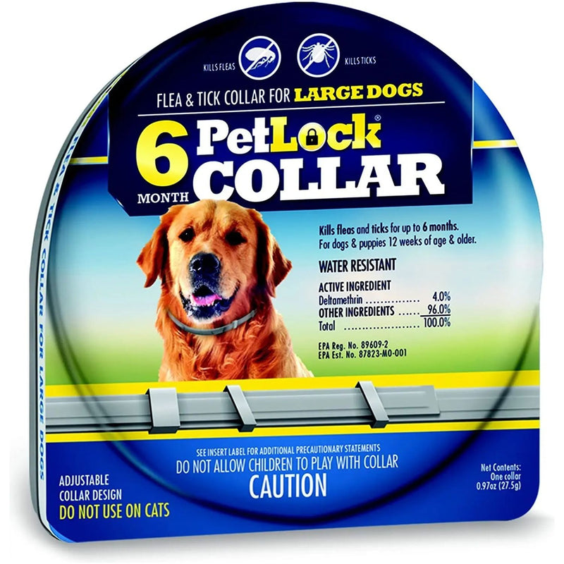 Petlock Flea & Tick Collar Large Dogs 6 Months Protection Petlock