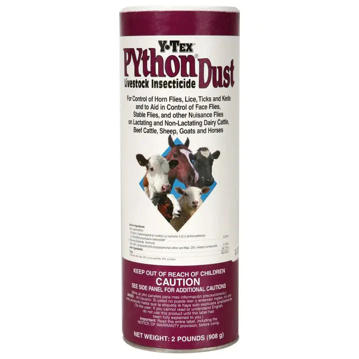 Python Dust Livestock Insecticide 2lb Shaker Can Y-Tex