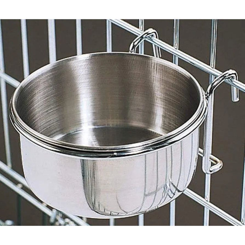 Stainless Steel Food and Water Bowls Coop or Crate Dogs Cats Bird OmniPet