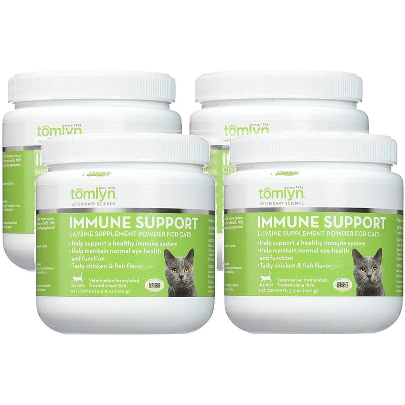 Tomlyn Immune Support L-Lysine Supplement Powder for Cats 3.5 oz. 4-Pack Tomlyn