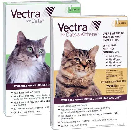 Vectra Flea and Tick Remedy Topical Cats & Kitten Over 9lbs. 6CT Ceva