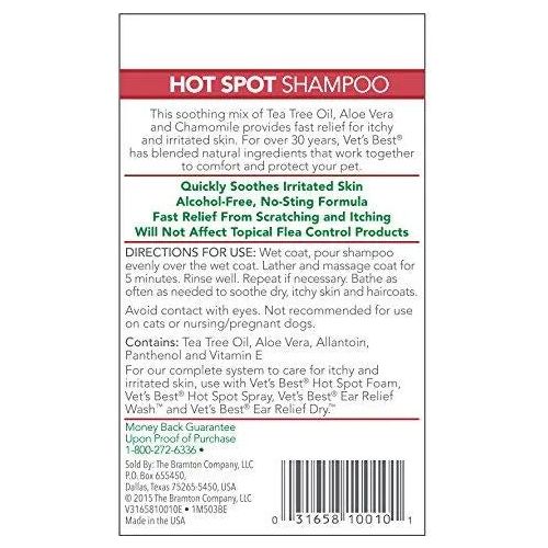 Vet's Best Natural Hot Spot Shampoo Fast Itch Relief 16 oz. Bramton