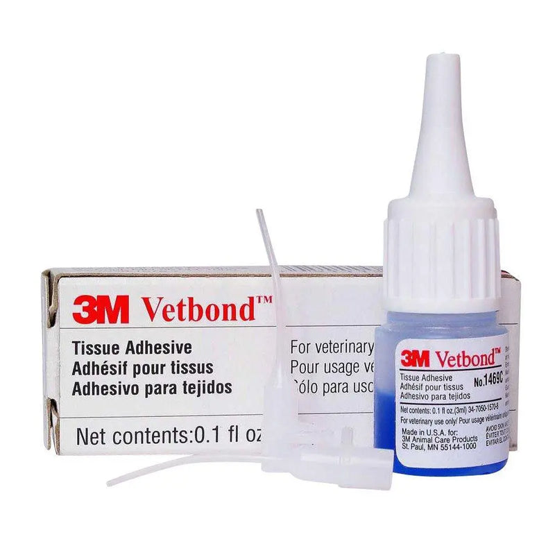Vetbond Pet Tissue Adhesive for Animal Use 3ml Binds Wound Edges Made in USA Vetbond