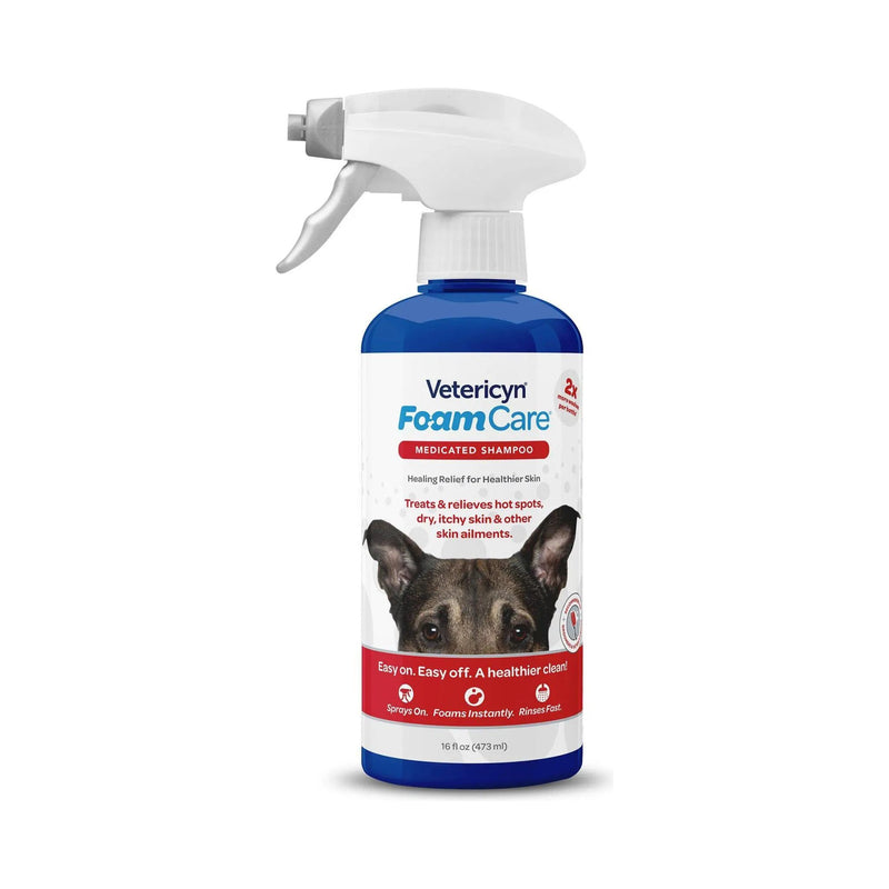 Vetericyn FoamCare Medicated Pet Shampoo Clean Heal & Soothe Animals Skin 16 oz. Vetericyn