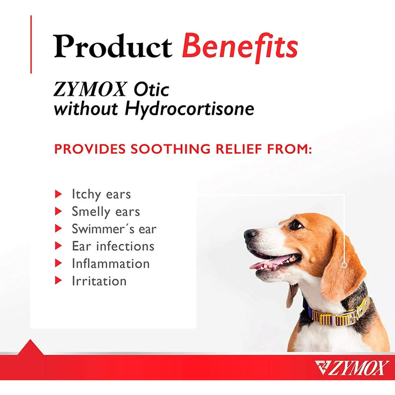 ZYMOX Otic Enzymatic Ear Solution for Dogs and Cats 1.25 oz. ZYMOX