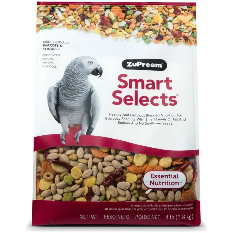 ZuPreem Smart Selects Bird Food for Parrots and Conures 4 lbs. ZuPreem