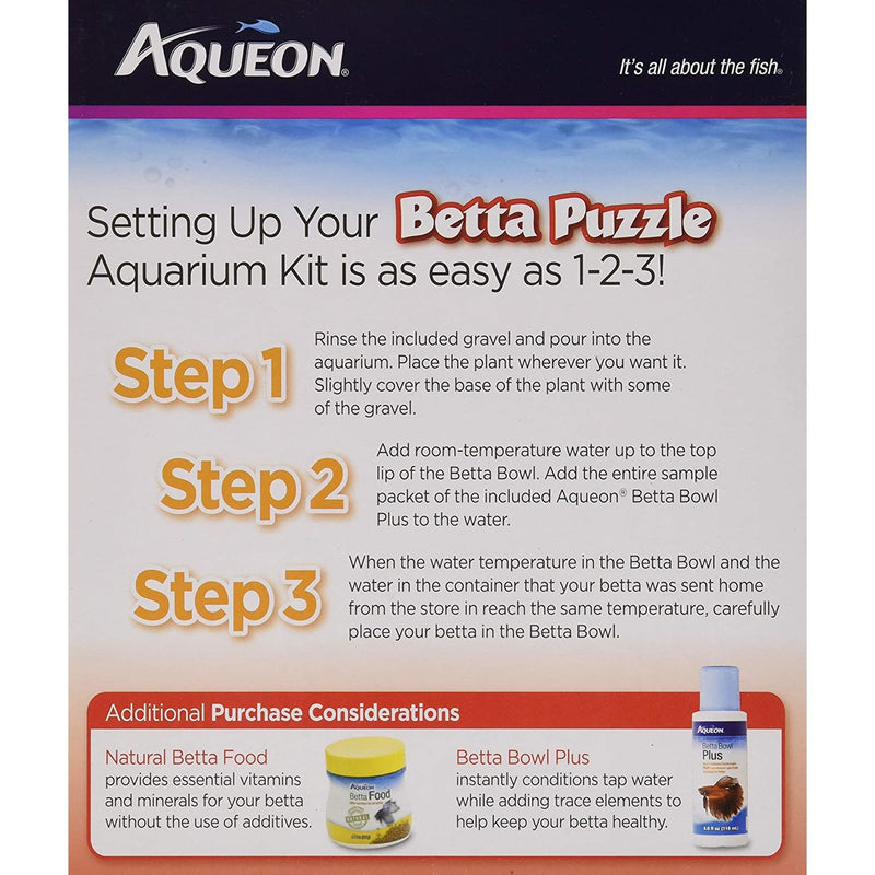 Aqueon Betta Puzzle Half Gallon Aquarium Kit Red Aqueon