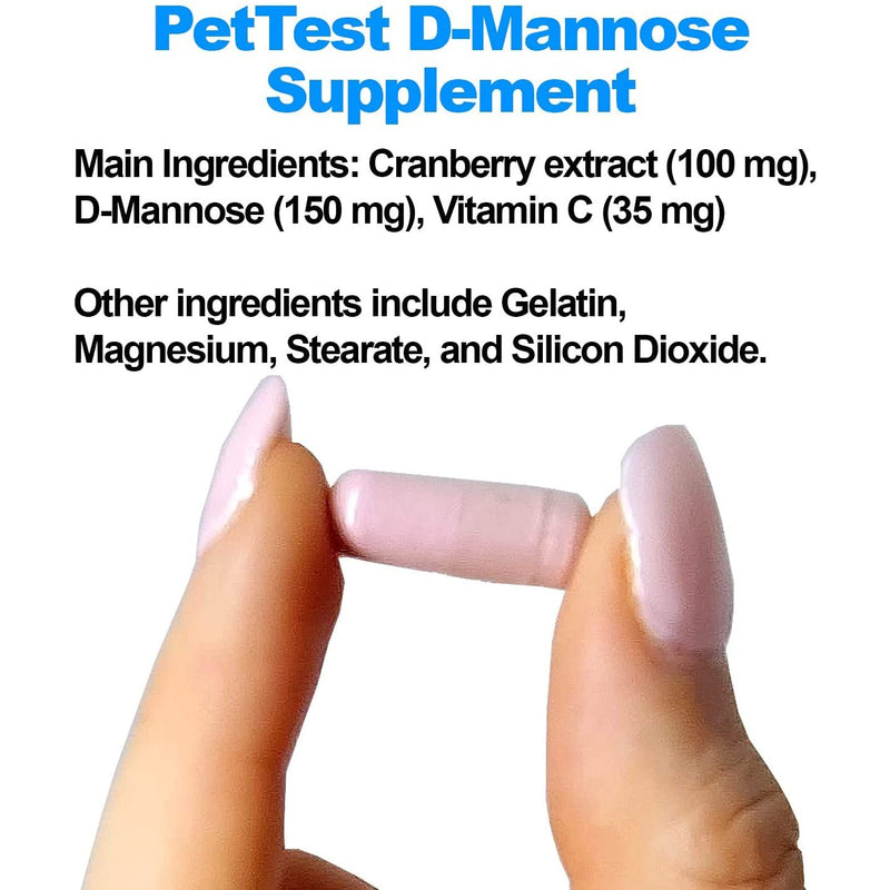 PetTest D-Mannose with Cranberry Urinary Tract Supplement 60ct Advocate