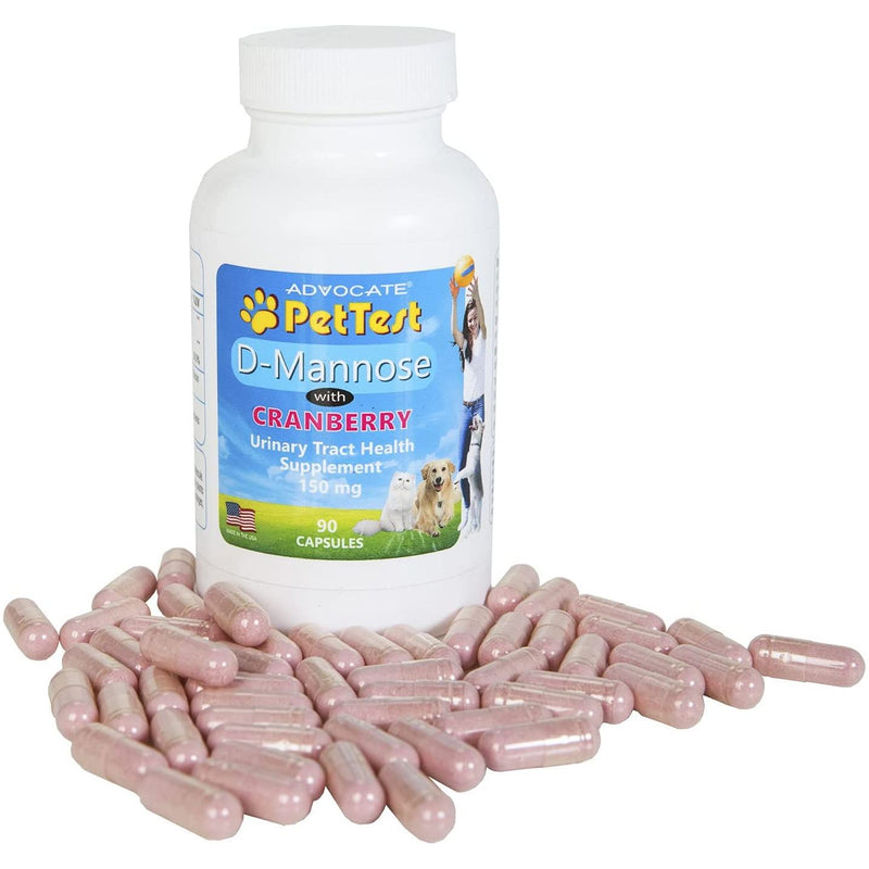PetTest D-Mannose with Cranberry Urinary Tract Supplement 60ct Advocate