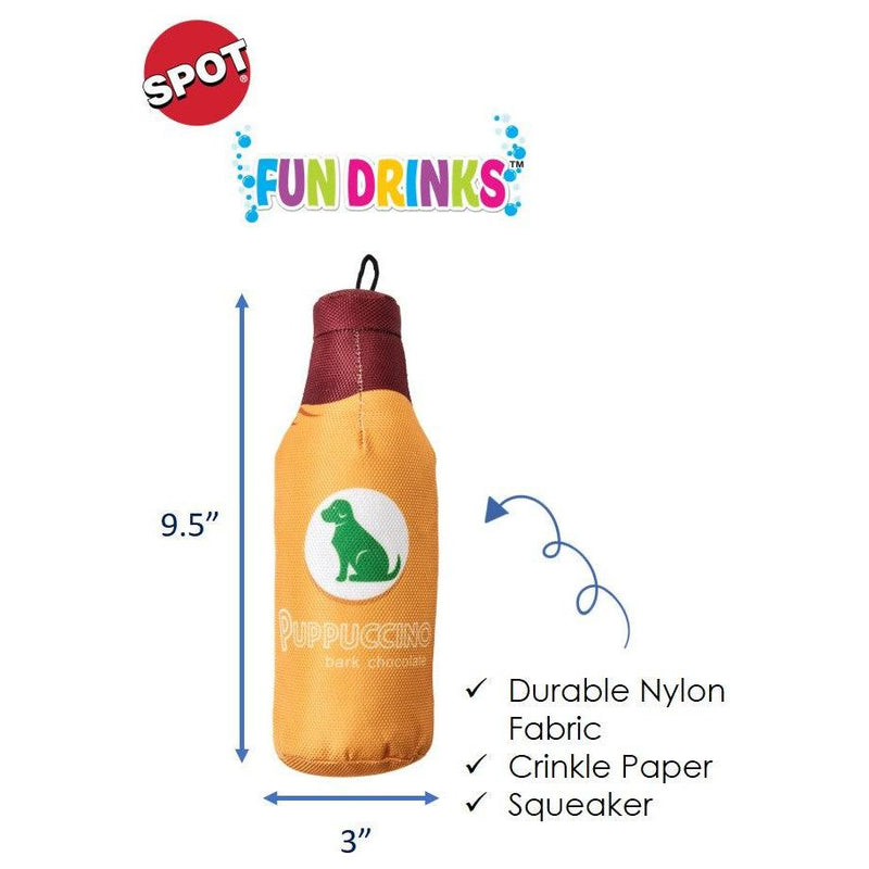 SPOT Fun Food Puppucino Drink Soft Plush w/Squeaker Dog Toy 11" SPOT